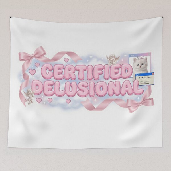 Item preview, Certified Delusional Coquette Bow Cute Mental Health Meme Sticker designed and sold by ELDA-STORE.