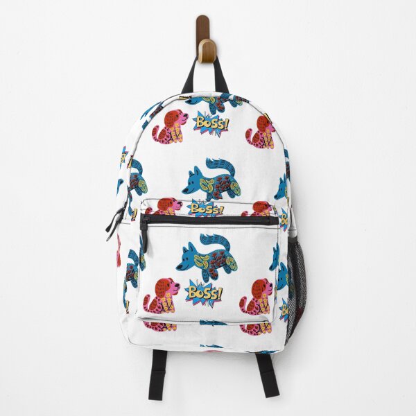 Item preview, Colorful Folk Art Dogs – Playful Boss! Cartoon Design designed and sold by KKCreationz.