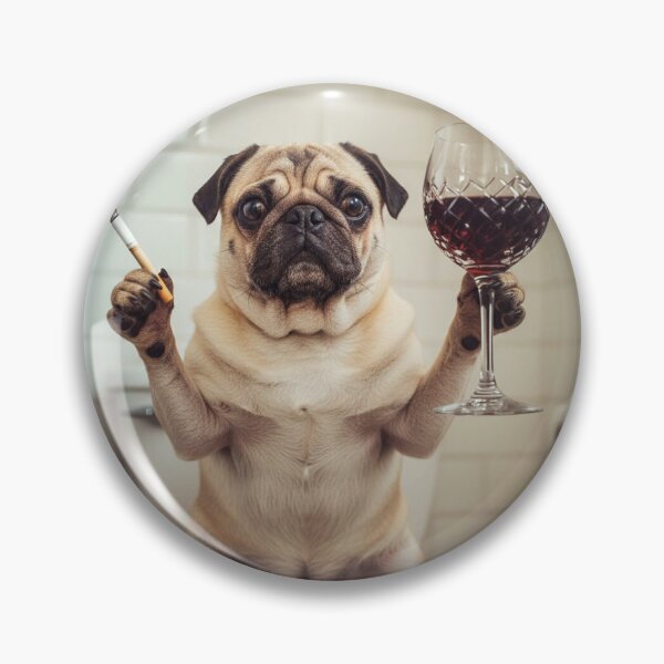 Item preview, Classy Pug Drinking Wine On Toilet designed and sold by vk09.
