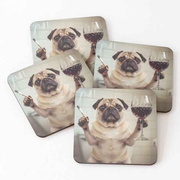 Item preview, Classy Pug Drinking Wine On Toilet designed and sold by vk09.