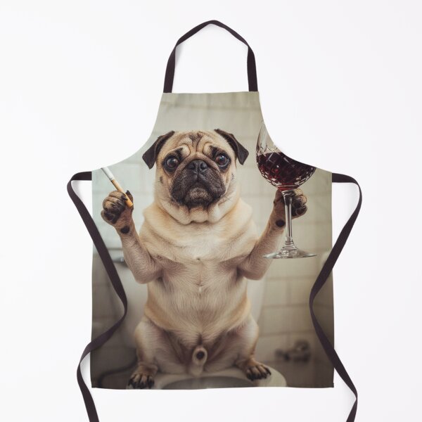Item preview, Classy Pug Drinking Wine On Toilet designed and sold by vk09.