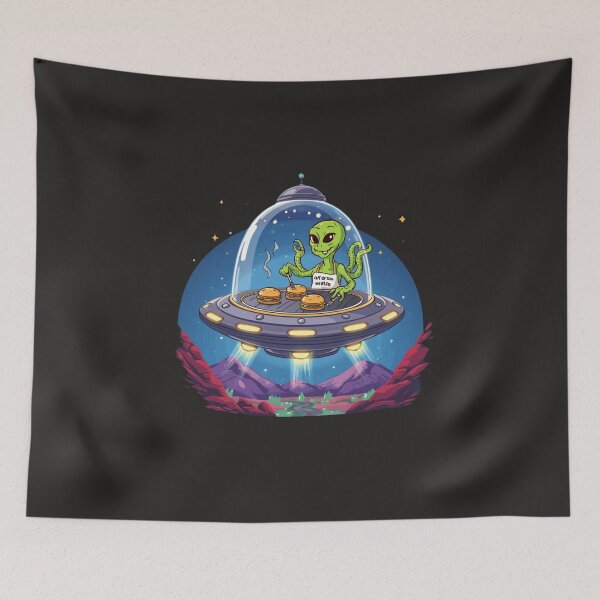 Item preview, Cute Alien BBQ UFO - Out of This World Burgers T-Shirt designed and sold by TitanRN.