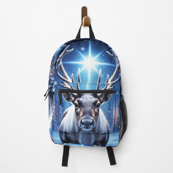 Item preview, Majestic Reindeer Portrait with Glowing North Star – Ultra Realistic Christmas Art designed and sold by happy mongolia.