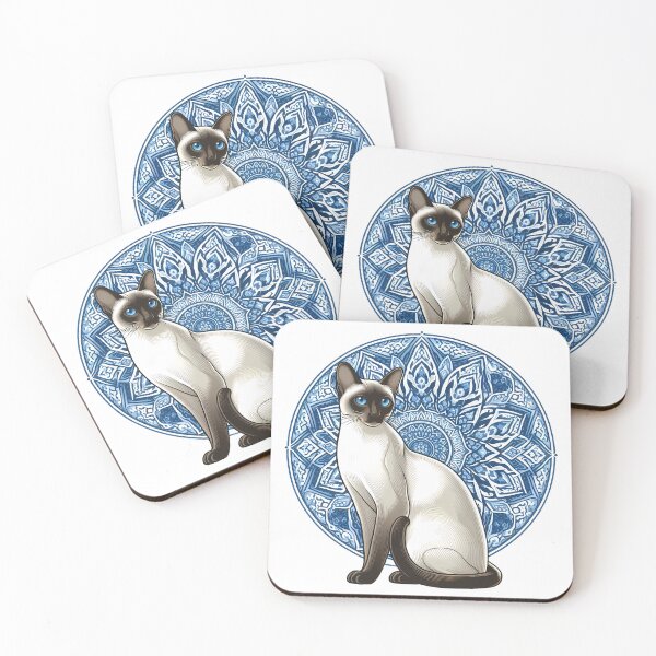 Item preview, Traditional Thai Siamese Cat Porcelain Pattern designed and sold by oynipshop.