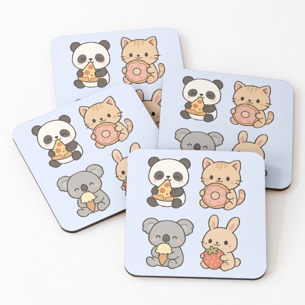 Item preview, Cute Animals with foods  designed and sold by pawwdesigns.
