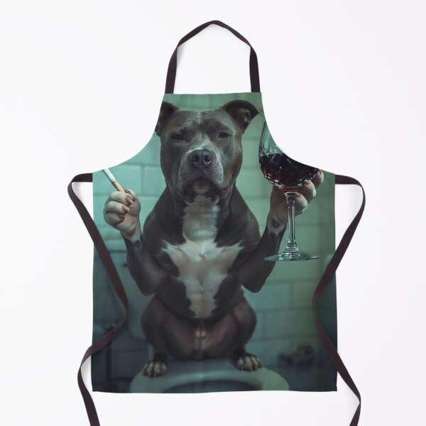 Item preview, Classy Pitbull Drinking Wine On Toilet designed and sold by vk09.