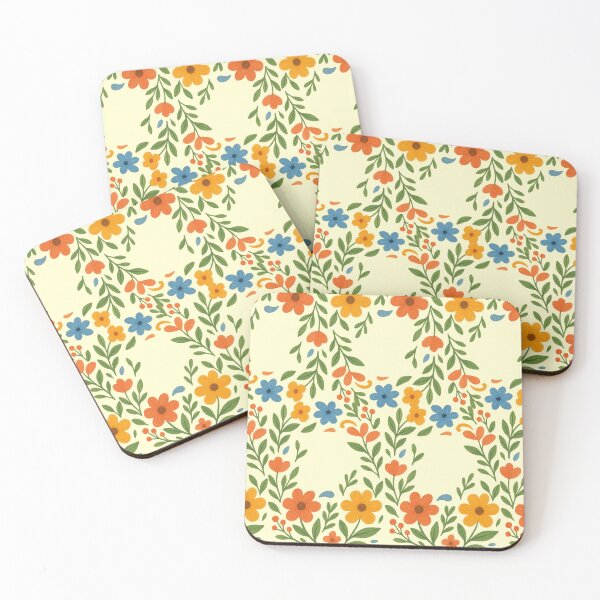 Item preview, Vibrant Folk Floral Embroidery on Navy designed and sold by The-Tiny-Canvas.