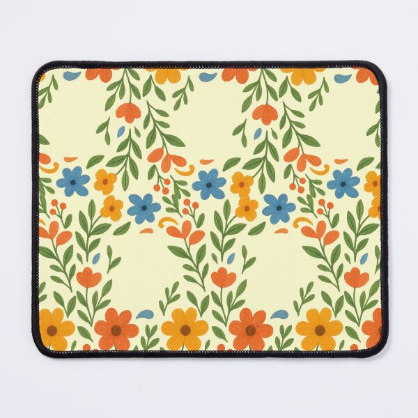 Item preview, Vibrant Folk Floral Embroidery on Navy designed and sold by The-Tiny-Canvas.