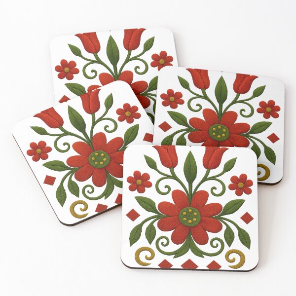 Item preview, Narrow Highland Folk Motif – Floral & Geometric Harmony designed and sold by © Zenscape Studio 2025.