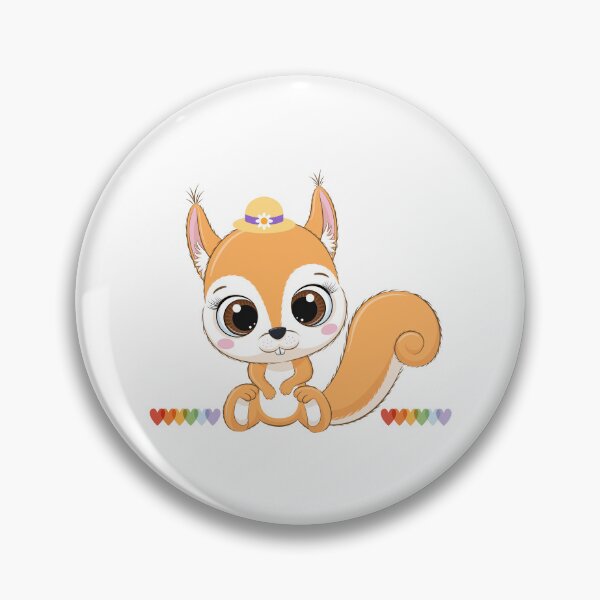 Item preview, Whimsical Squirrel with Rainbow Hearts – Cute Cartoon Illustration designed and sold by Love3Happy.