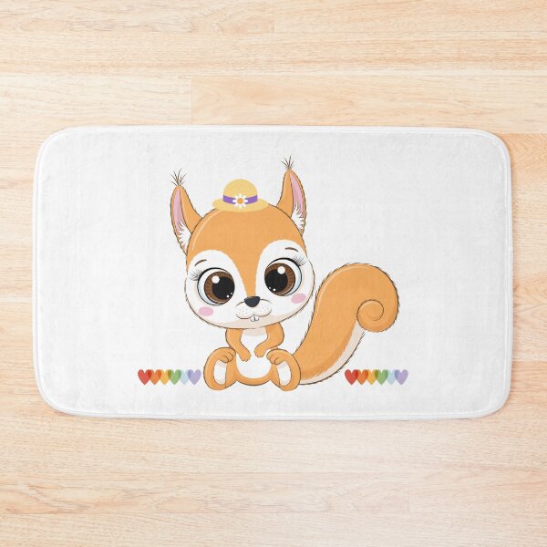 Item preview, Whimsical Squirrel with Rainbow Hearts – Cute Cartoon Illustration designed and sold by Love3Happy.