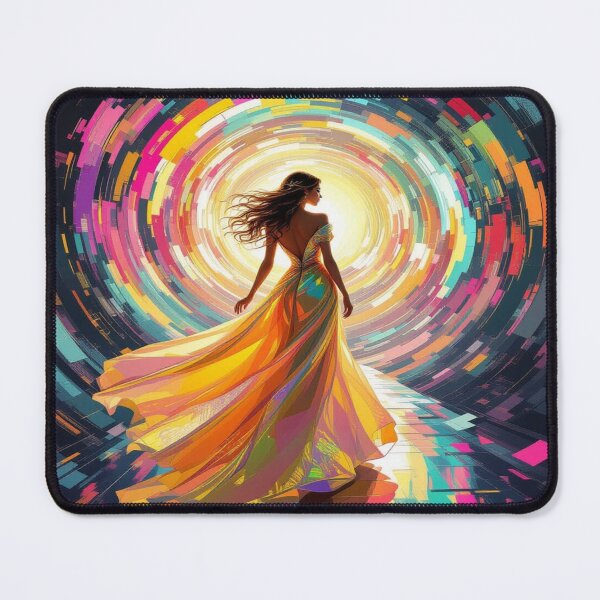Item preview, Golden Girl emerging from abstract shapes – surreal metallic tones & ethereal light in motion designed and sold by FotoworldEdel.