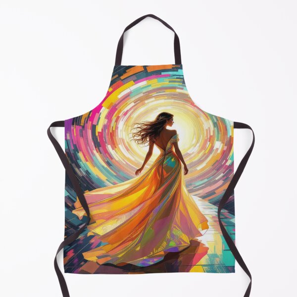 Item preview, Golden Girl emerging from abstract shapes – surreal metallic tones & ethereal light in motion designed and sold by FotoworldEdel.