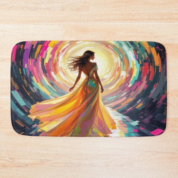 Item preview, Golden Girl emerging from abstract shapes – surreal metallic tones & ethereal light in motion designed and sold by FotoworldEdel.
