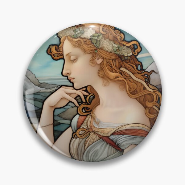 Item preview, A CLASSICAL STAINED GLASS WINDOW WITH A RENAISSANCE WOMAN 2 designed and sold by infinitearte.