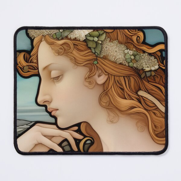 Item preview, A CLASSICAL STAINED GLASS WINDOW WITH A RENAISSANCE WOMAN 2 designed and sold by infinitearte.