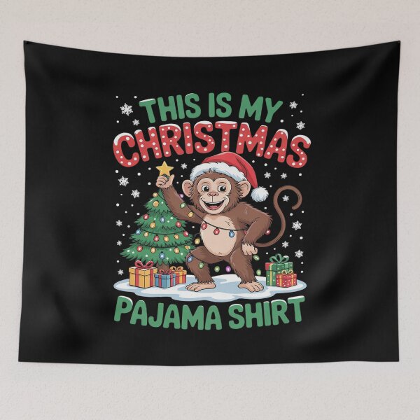 Item preview, This Is My Christmas Pajama Monkey Christmas  designed and sold by BeetleMalon.