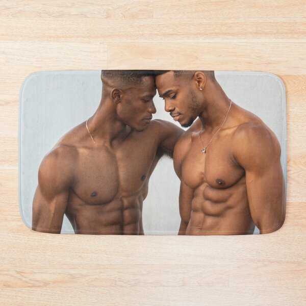 Item preview, Dual Portrait in Modern Light - Black Male Couple designed and sold by gayishdesign.
