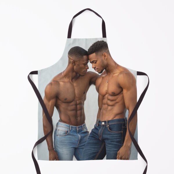 Item preview, Dual Portrait in Modern Light - Black Male Couple designed and sold by gayishdesign.