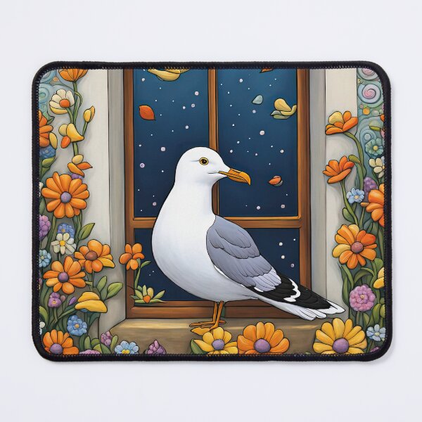 Item preview, Folk Art Seagull smelling flowers in a window box designed and sold by Colin Bentham.