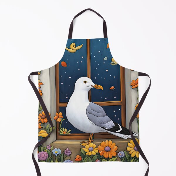 Item preview, Folk Art Seagull smelling flowers in a window box designed and sold by Colin Bentham.