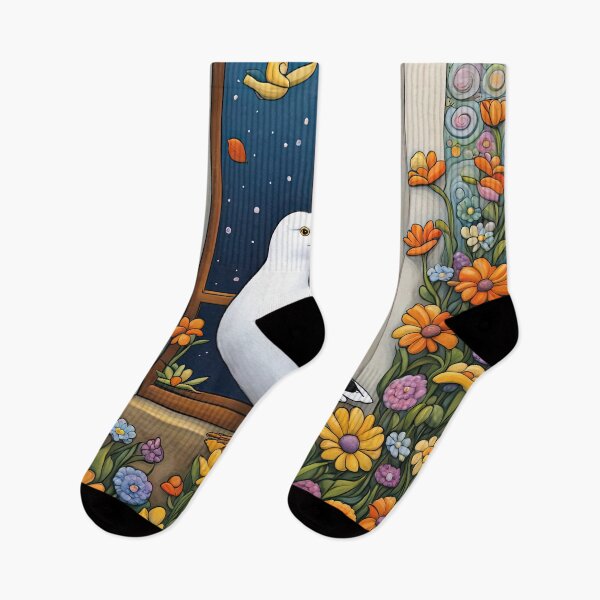 Item preview, Folk Art Seagull smelling flowers in a window box designed and sold by Colin Bentham.