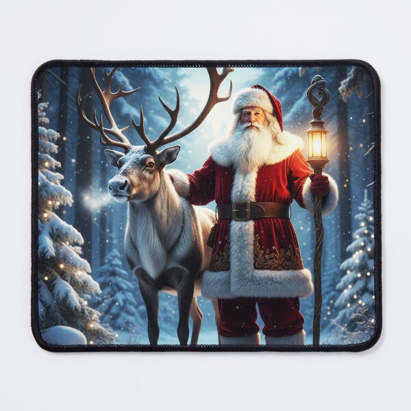 Item preview, Hyper-Realistic Santa Claus & Majestic Reindeer – Ultra Realistic Christmas Art designed and sold by happy mongolia.