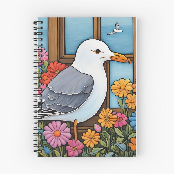 Item preview, Folk Art Seagull smelling flowers in a window box designed and sold by Colin Bentham.