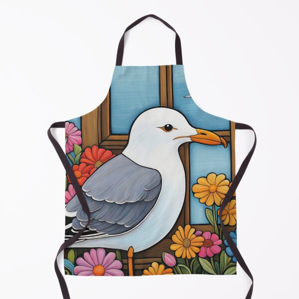 Item preview, Folk Art Seagull smelling flowers in a window box designed and sold by Colin Bentham.