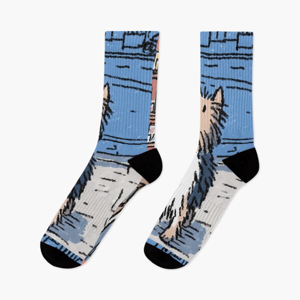 Item preview, Minimalist Yorkie Boutique Street Walking Art designed and sold by Flying Doggo.