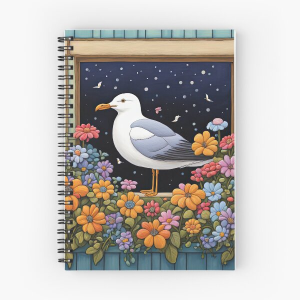 Item preview, Folk Art Seagull smelling flowers in a window box designed and sold by Colin Bentham.