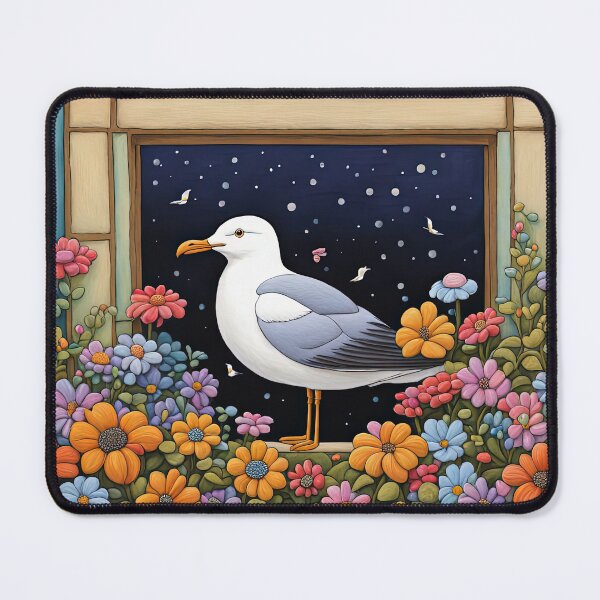 Item preview, Folk Art Seagull smelling flowers in a window box designed and sold by Colin Bentham.