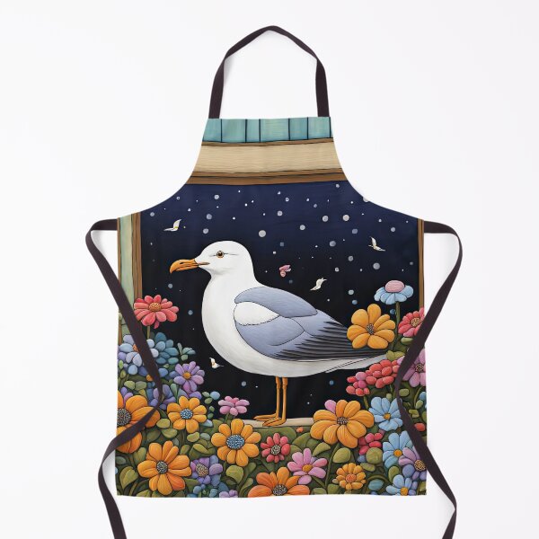 Item preview, Folk Art Seagull smelling flowers in a window box designed and sold by Colin Bentham.