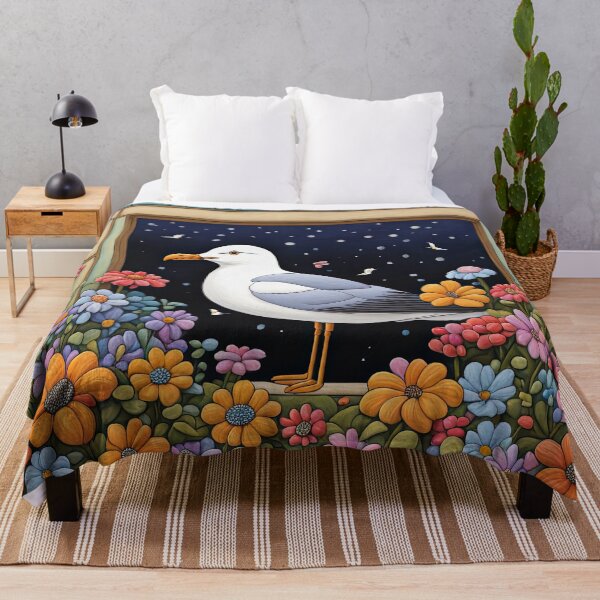 Item preview, Folk Art Seagull smelling flowers in a window box designed and sold by Colin Bentham.