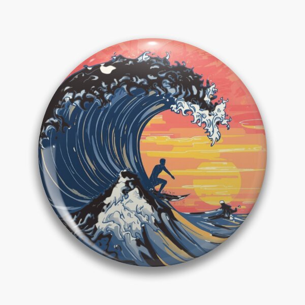 Item preview, Epic Sunset Barrel Wave Surfing Art designed and sold by TitanRN.