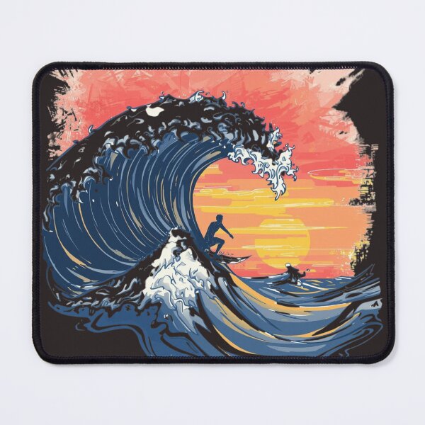 Item preview, Epic Sunset Barrel Wave Surfing Art designed and sold by TitanRN.
