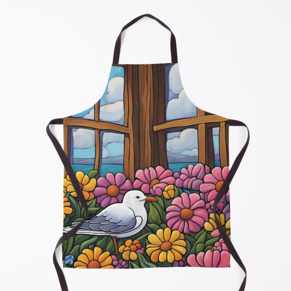 Item preview, Folk Art Seagull smelling flowers in a window box designed and sold by Colin Bentham.
