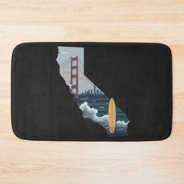 Item preview, California State Art Print - Golden Gate Bridge & Surfboard Illustration designed and sold by TitanRN.