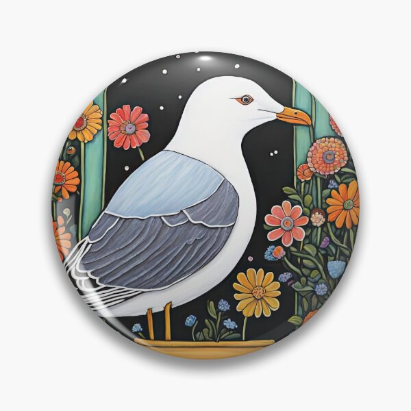 Item preview, Folk Art Seagull smelling flowers in a window box designed and sold by Colin Bentham.