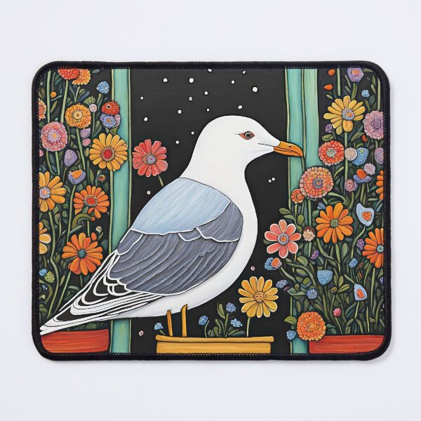 Item preview, Folk Art Seagull smelling flowers in a window box designed and sold by Colin Bentham.