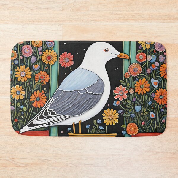 Item preview, Folk Art Seagull smelling flowers in a window box designed and sold by Colin Bentham.