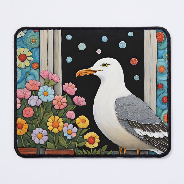 Item preview, Folk Art Seagull smelling flowers in a window box designed and sold by Colin Bentham.