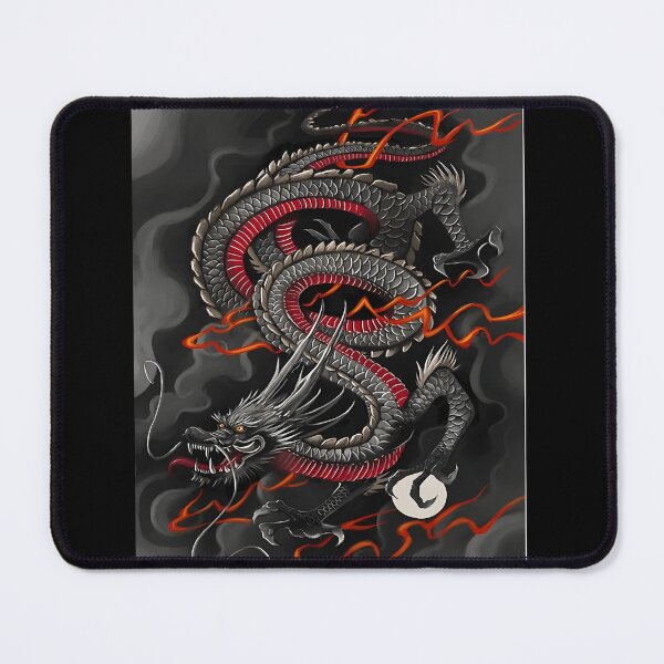 Item preview, Blackgrey And Red Chinese Dragon designed and sold by otsilibarfob.
