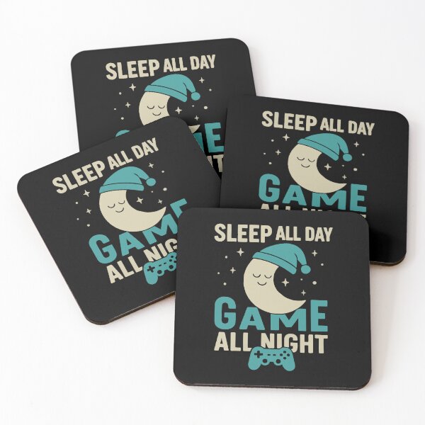Item preview, Sleep All Day Game All Night – Cute Gamer Design designed and sold by Punnyverse.