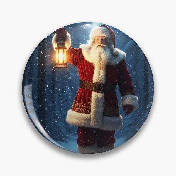 Item preview, Santa Walking in Deep Snow with Glowing Lantern – Cinematic Realistic Christmas Art designed and sold by happy mongolia.