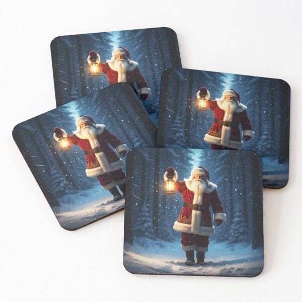 Item preview, Santa Walking in Deep Snow with Glowing Lantern – Cinematic Realistic Christmas Art designed and sold by happy mongolia.