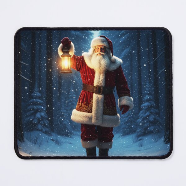 Item preview, Santa Walking in Deep Snow with Glowing Lantern – Cinematic Realistic Christmas Art designed and sold by happy mongolia.