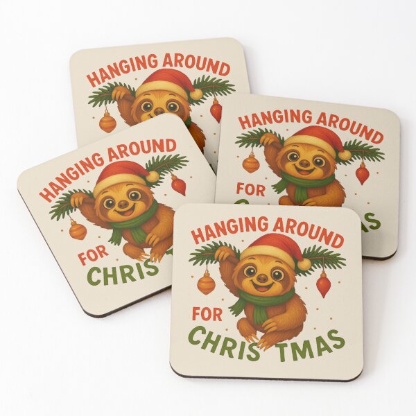 Item preview, Cute Sloth Hanging Around Christmas designed and sold by Liv Solara.