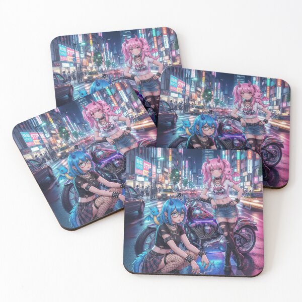 Item preview, Night City Dragon Biker Girls designed and sold by DomeGeekArt.