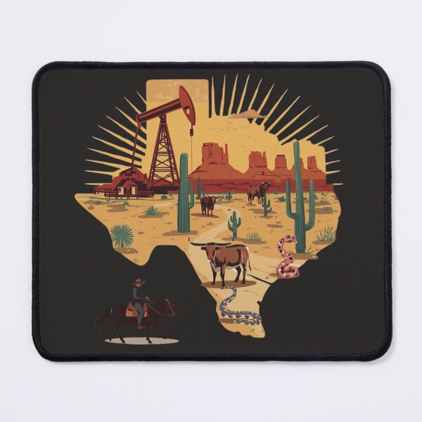 Item preview, Texas Pride Desert Cowboy T-Shirt, Vintage Texas Map with Longhorn Oil Rig Cactus Rattlesnake Tee designed and sold by TitanRN.